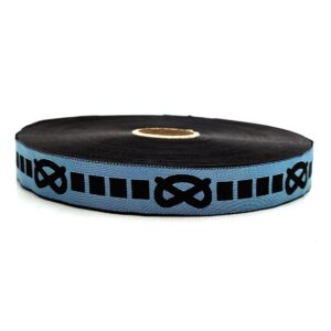 Lysblå med sort knob